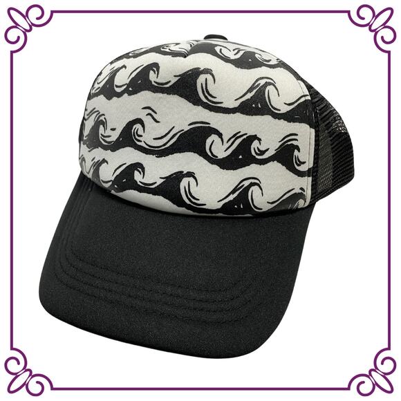 TIny Trucker Co Accessories - One Adult Trucker Hat Waves Black & White NEW